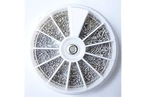 KUANFINE 12 Kinds Small Screw & Nut Assortment Kit 600 Pcs Stainless Steel Tiny Screw nut Repair Tool for Sunglass Cell Phone Watch