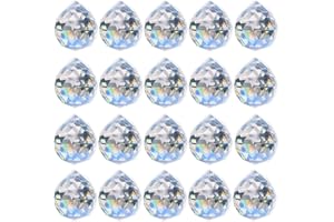 Crystal Prism Ball Sun Catcher - 20 Pack 30mm Hanging Decor for Windows, Wedding, Home, Feng Shui, Chandelier Pendant - Rainb