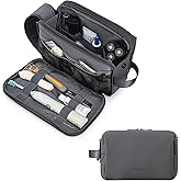 BAGSMART Toiletry Bag for Men, Travel Toiletry Organizer Dopp Kit Water-resistant Shaving Bag for Toiletries Accessories, Door Room Essentials,Grey-medium