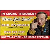 Banger - Better Call Saul! Billboard Image Breaking Bad Saul Goodman Motivational Inspirational Office Gym Dorm Wall Decor Design on a 3X5 Feet Flag with 4 Grommets for Easy Hanging. Authentic BANGER FLAG.