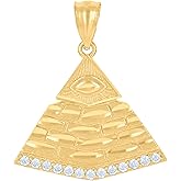 Jewels By Lux 10kt Yellow Gold Unisex Cubic-Zirconia Pyramid Egyptian Charm Pendant