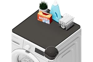 SEIRI Washer and Dryer Cover for the Top, 26'' x 26'' Silicone Rubber Mat for Laudry Machine & Dryer,Non-slip Heavy Duty Waterproof Washable Top Protector Mat Pad for Laundry & Kitchen (Dark Gray)