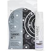 St. Moriz Professional Dark Self Tanner Mousse with Tanning Mitt Bundle - 200ml - Sunless Instant Self Tanning Foam for a Natural Looking Fake Tan - Moisturizing Tanning Foam - Aloe Vera & Vitamin E
