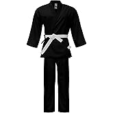Ultimate - Middle Weight Karate Uniform Gi for Kids Adults Unisex - Complete Set with Free White Belt