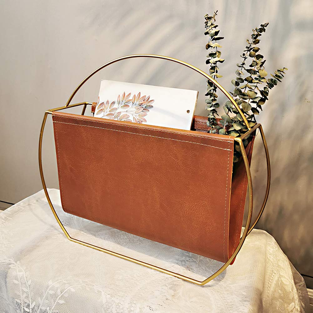Buy Tiita Gold Modern Magazine Storage Decor Desktop Leather Metal