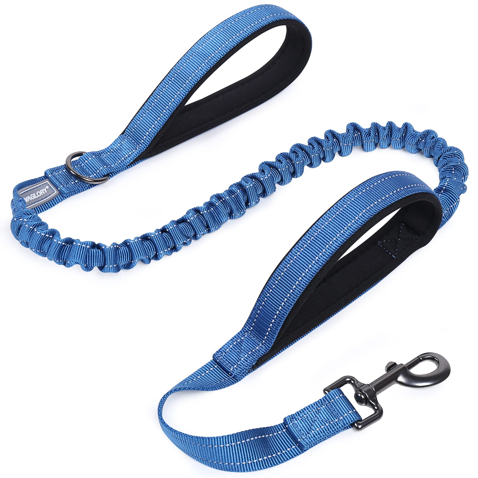 VIVAGLORY Dog Lead Pullsafe Bungee Dog Lead, Leash with 2 Padded Handle & Double Handle for Training & Walking, Bungee Anti Pull for Pet That Pull, 1.2m x 2.5cm, Royal Blue