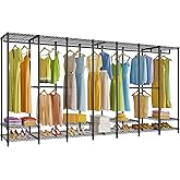 VIPEK V70 Extra Large Clothes Rack Heavy Duty Garment Rack, Freestanding Wardrobe Metal Closet for Hanging Clothes, Bedroom Organizer and Storage, Max Load 1670lbs, Black