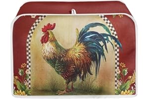 Biyejit Sunflower Chicken Rooster Toaster Cover 2 Slice Bread Toaster Oven Dustproof Cover Stain Resistant Waterproof for Kitchen Small Appliance