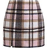 NIMIN Plaid Mini Skirts for Women High Waist Fall Winter 2026 Bodycon Pencil A-Line Skirt