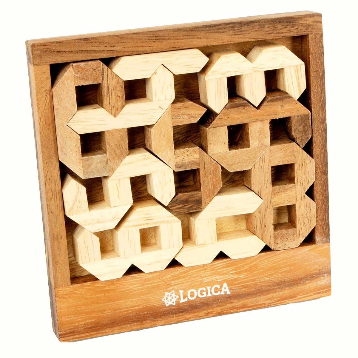 Logica Puzzles Art. Numbers - Digigrams - Geometric Brain Teaser in Fine Wood - Difficulty 4/6 Extreme - Euclide Collection