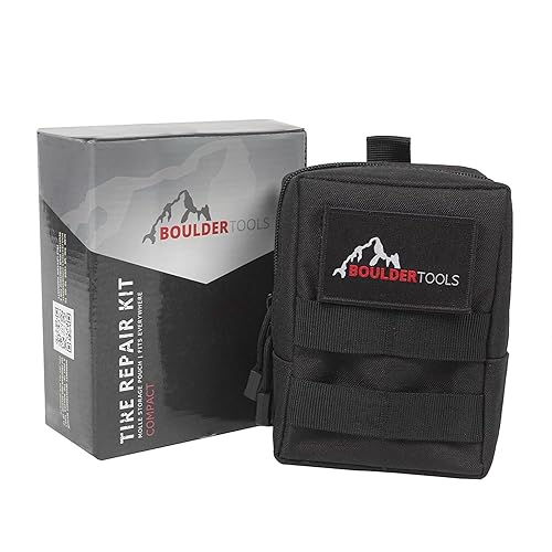 Boulder Tools Compact Tire Repair kit with Molle Storage Pouch