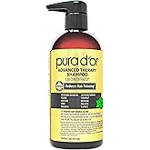 PURA D'OR 16 Oz Advanced Therapy Shampoo Reduces Hair Thinning & Increases Volume, No Sulfate, Biotin Shampoo Infused with Argan Oil, Aloe Vera for All Hair Types, Men & Women