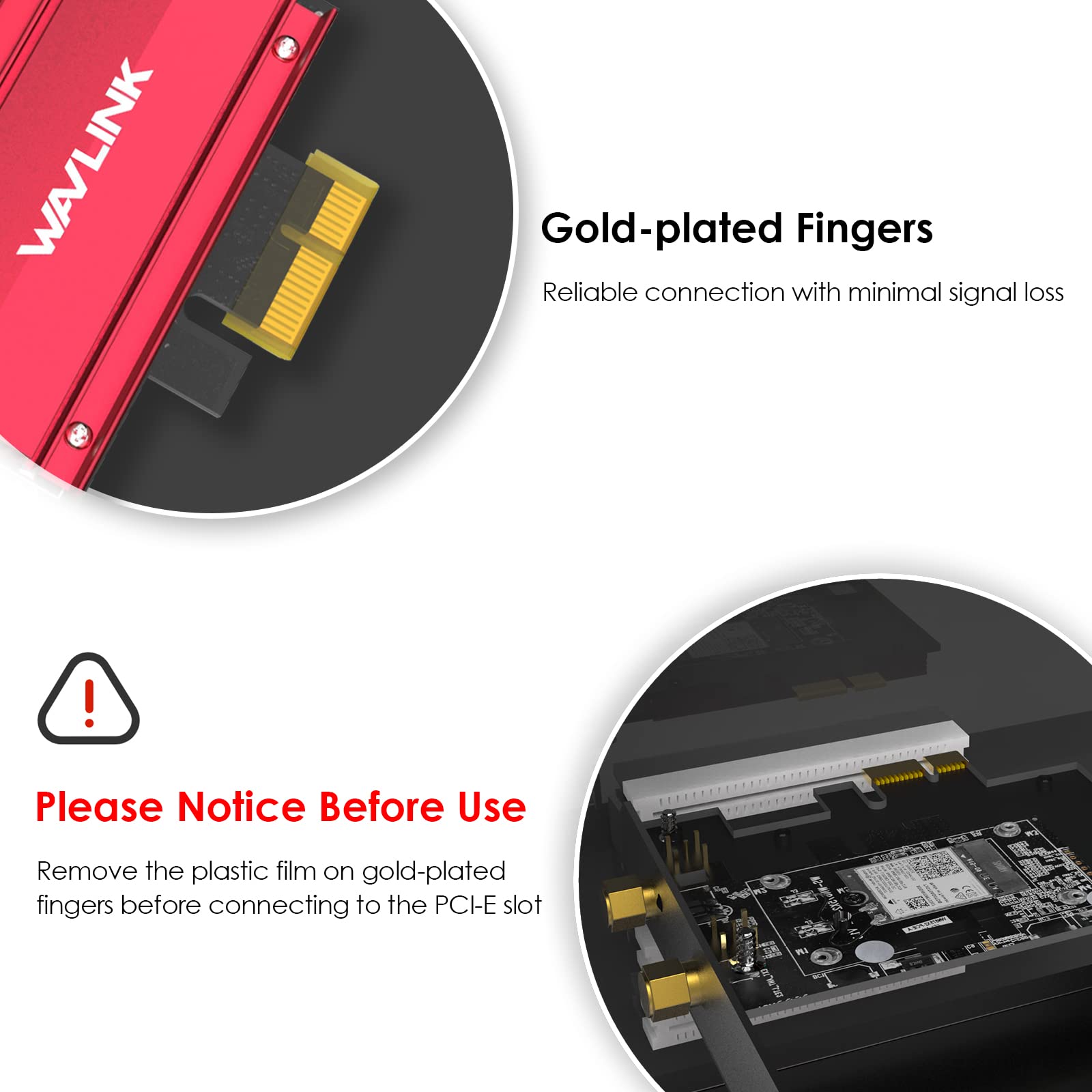 Wavlink AX3000 PCIe WiFi Adapter for PC, Next-Gen WiFi 6E Tri-Band with Bluetooth 5.2, MU-MIMO, OFDMA, Ultra-Low Latency for Desktop PC, Supports Windows 11, 10 (64bit)