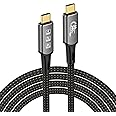 CABLEDECONN USB4 Thunderbolt 4 8K USB C M/M 240W Fast Charging 40Gbps Data Transfer Wire Ultra HD 7680 * 4320 8K@60Hz 4K@144Hz Video Cable Compatible with Different USB-C Devices (0.5m 1.6ft)
