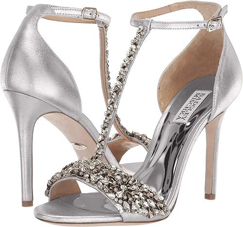 badgley mischka silver pumps