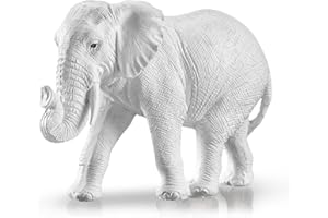 BMLCGJ Thinker Statue Gold Decor Abstract Art Sculpture, Golden Resin Collectible Figurines for Home Living Room Office Shelf Decoration,Great Gift Ideas (Elephant-White)