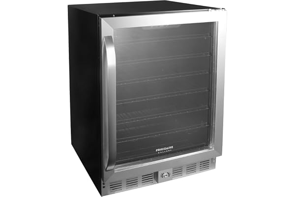 Frigidaire, 24" Wide 5.1 Cu Ft Capacity, Built-in Under Counter Beverage Fridge, Glass Front