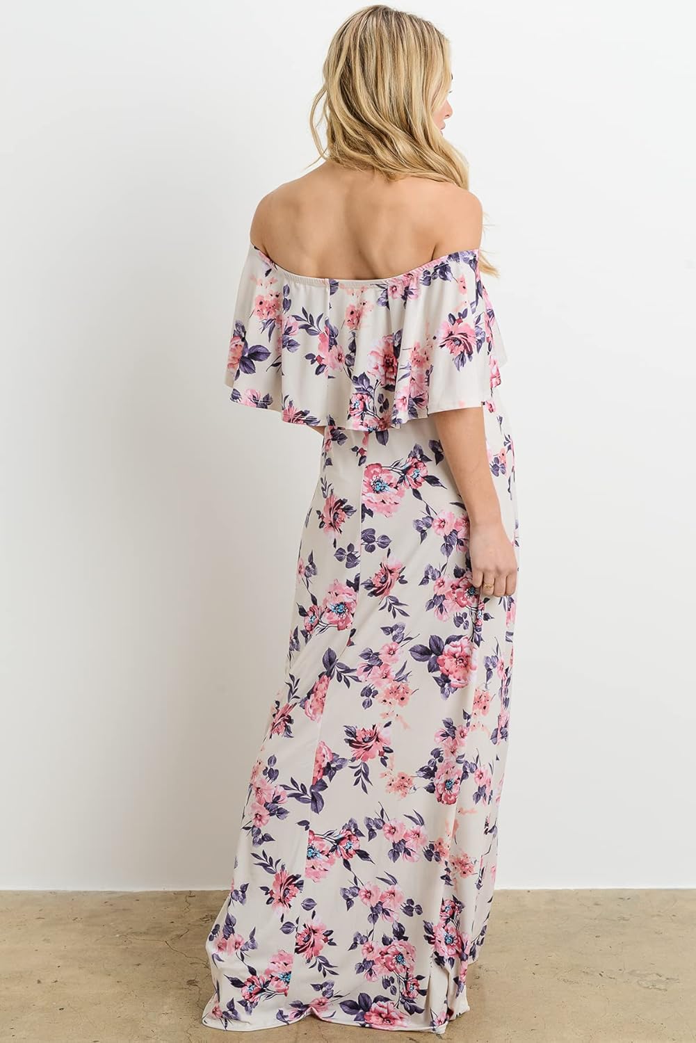 Maternity Dress Off Shoulder Maxi Pregnant Women Baby Shower Photoshoot at  Women’s Clothing store