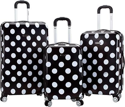 polka dot hardside luggage
