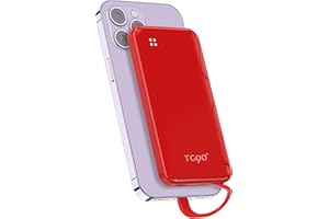 TG90° 10000mah Portable Phone Charger with Built-in Cable, External Battery Power Bank Portable Charger Compatible with iPhone 14/14 Pro/13/13 Pro/12/12 Pro/11/11 Pro/X/XS/SE and More