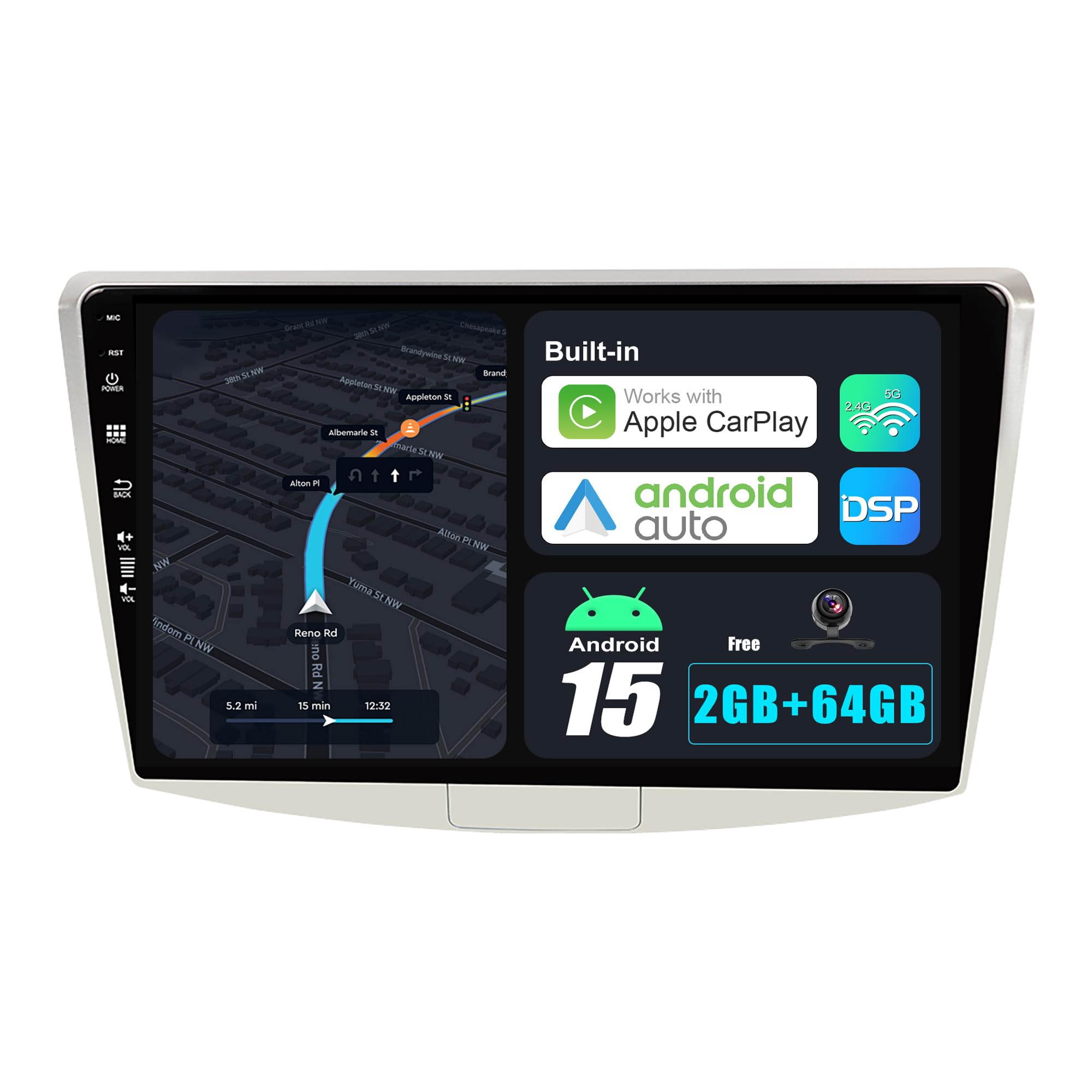 JOYX Android 15 Double Din Car Stereo Fit for Passat B6/B7 Magotan/CC (2010-2018) Head unit - [2G+64G] - Free Camera Canbus - 10.1 Inch IPS Screen -Support DAB WIFI 4G Steering Wheel Carplay Bluetooth