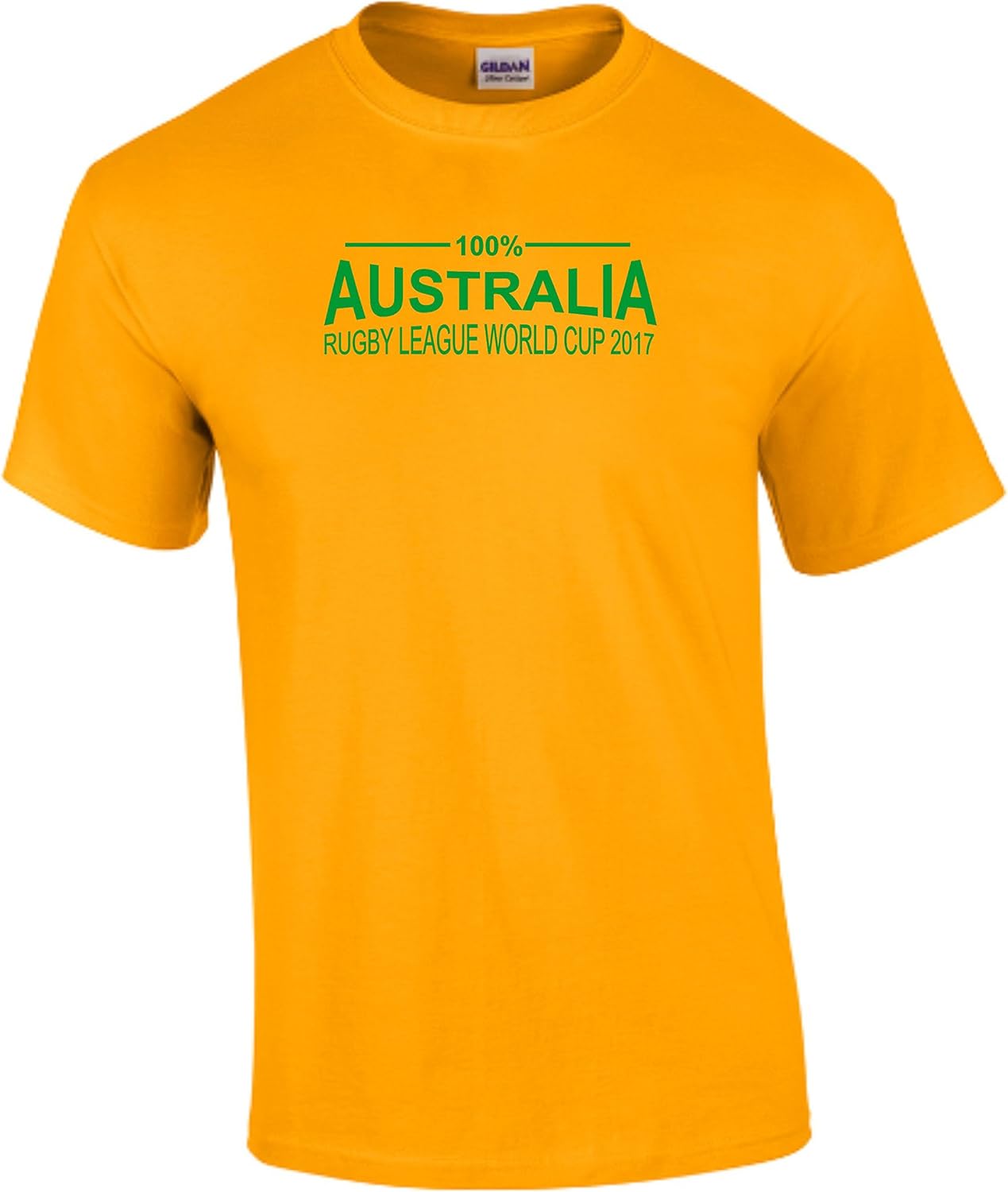 100 Australia Rugby League World Cup 2017 TShirt Mens Yellow 2XL