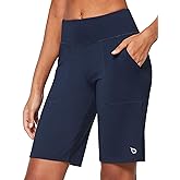 baleaf Women's Bermuda Long Shorts 10" Knee Length High Rise Athletic Shorts Pull On Workout Walking Golf Running Summer