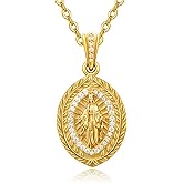 F4DEDAN Virgin Mary Necklace for Women 925 Sterling Silver Mother Mary Necklace Catholic Gifts