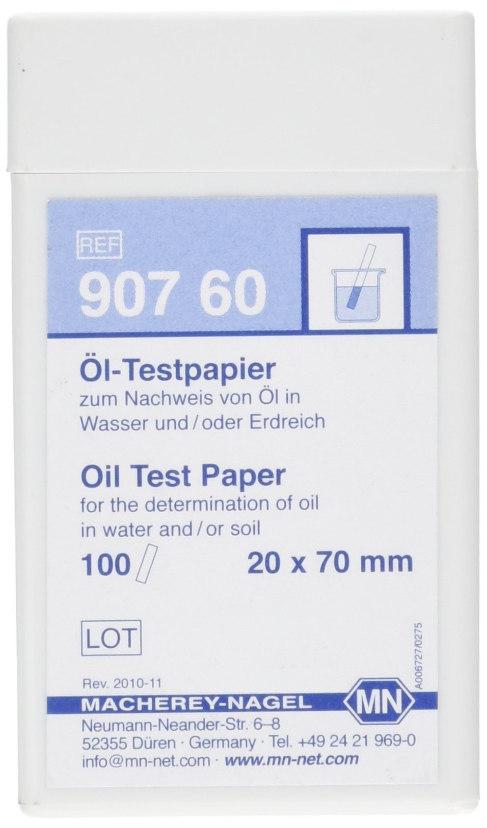 Camlab 1138883 OIL Test Paper, 20 mm x 70 mm (Pack of 100)