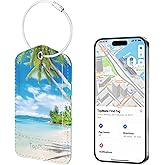 TopMade Smart Luggage Tag with Find My, Premium Leather Luggage Tags for Suitcase, Travel Bags, Backpacks, Anti-Lost Suitcase Tag Tracker for Travel with Privacy Name Card, Rechargeable