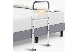 CanFord Bed Rails for Elderly Adults Safety - with Motion Light, Bed Assist Rail Handle with Support Legs, Bedside Hand Guard Grab Bar for Seniors & Surgery Patients Fits King, Queen, Full, Twin