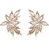 EVER FAITH Marquise Bridal Wedding Earrings for Brides Bridesmaids, Rhinestone Crystal Cluster Stud Earring for Women Prom Formal Party Jewelry Accessory