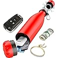 Diversion Safe Water Bottle - Red- Stainless Steel Bottle with Hidden Compartment for Cards, Keys, Cash, and Valuables - Insulated Bottle for Hot and Cold Drinks - 18 Ounces
