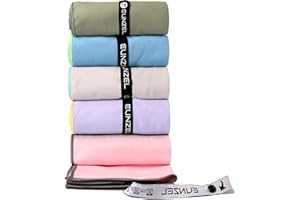 Eunzel Microfiber Workout Towel,Quick Dry Silver Ion Absorbent Sweat Gym Towel for Workout, Camping, Travel, Exercise& Fitness 31.5"x15.7", Set of 5 Colorful