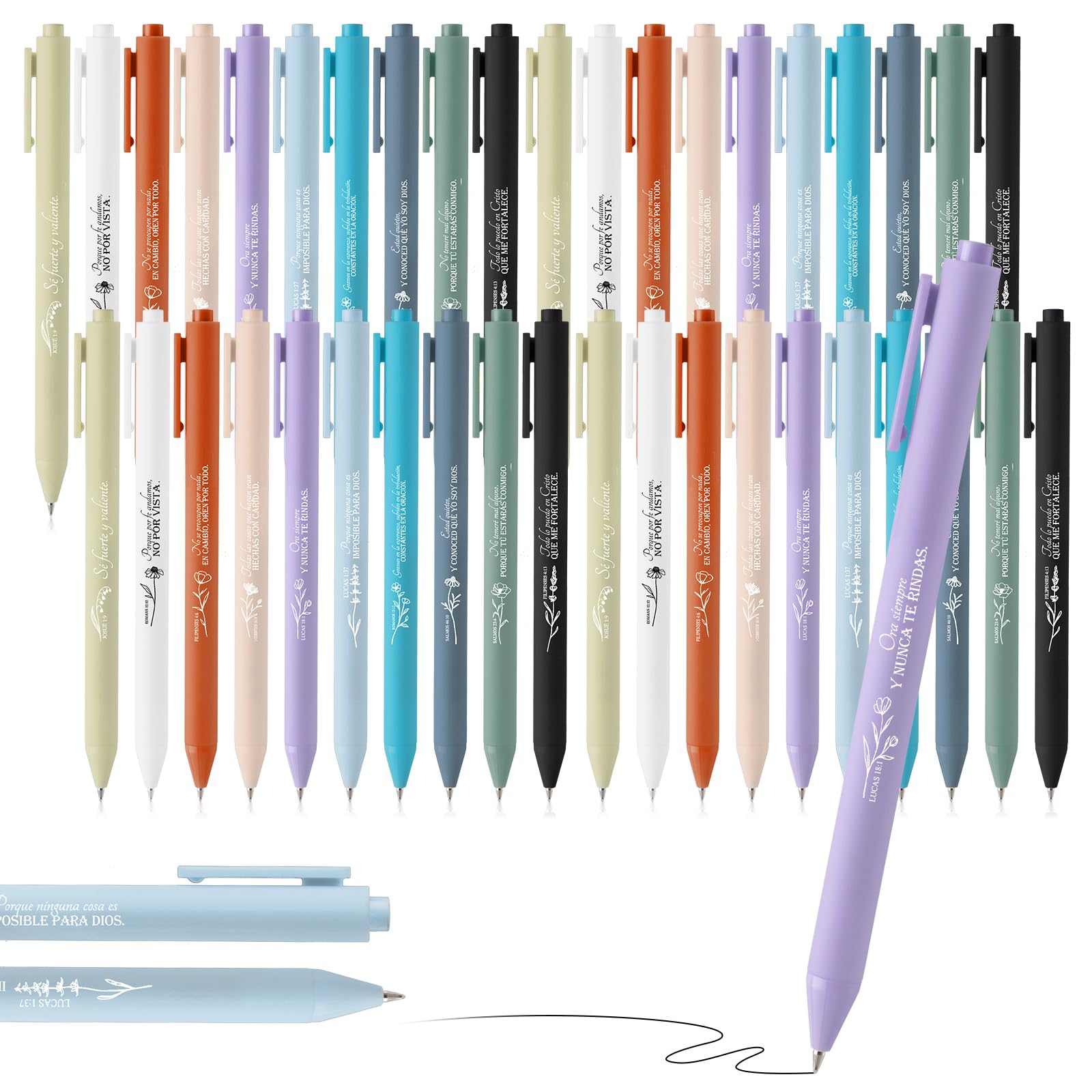 Photo 1 of Sayglossy 50 Pcs Bulk Christian Pens with Bible Verses Religious Church Biblical Gifts for VBS Christmas Sunday School Teacher Student Women Men Classroom Scripture Study Supplies(Fresh,Spanish)
