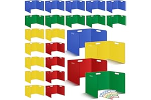 ZSMKJIAYE 24 Pcs Desk Dividers for Students Classroom Plastic Privacy Folders Muticolored Test Dividers for Students Desks Trifold Privacy Panel Partitions for School Teacher Supplies (24pcs Muticolored)