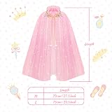 ACWOO Princess Cape for Girls Colorful Crown Set Dress Up Costume view 6