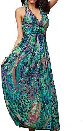 bohemian long beach dress