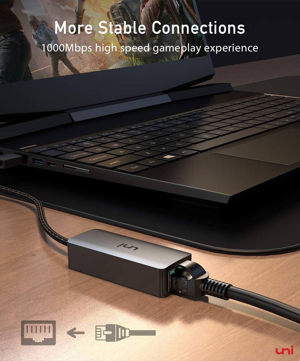 USB Adapter (Driver Free), uni [Slim, Aluminum, Nylon] USB 3.0