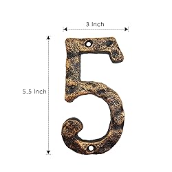 5.5 Inch House Numbers, Cast Iron Home Address