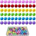Yoeevi 60 Pcs Chinese Checkers Marbles Balls in 6 Colors,Game Replacement Marbles Balls with Plastic Box for Marble Run, Marbles Game