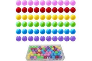 Yoeevi 60 Pcs Chinese Checkers Marbles Balls in 6 Colors,Game Replacement Marbles Balls with Plastic Box for Marble Run, Marbles Game