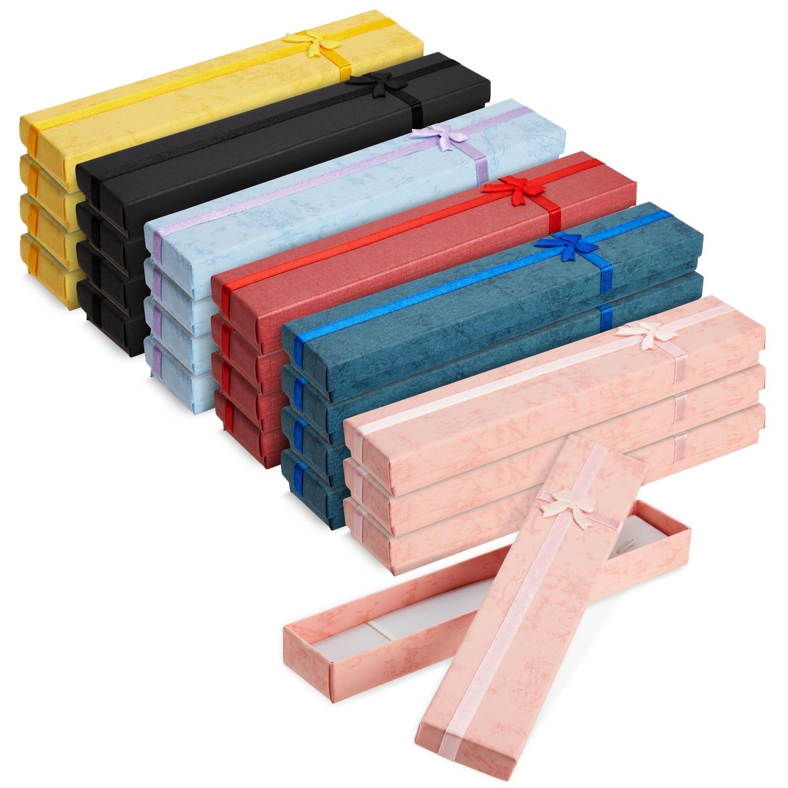 24-Piece Gift Box Set - Jewellery Box Anniversaries Weddings Birthdays Assorted Colours - 20 x 2 x 4 cm Multi