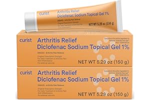 Curist Diclofenac Sodium Topical Gel 1 Percent 150g - Joint Pain Relief for Hand Pain, Foot, Knee Pain, Elbow, or Ankle Discomfort - 1% Gel - 2 Pack