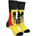 Unisex Fun Novelty Crazy Crew Socks German Flag Dress Socks