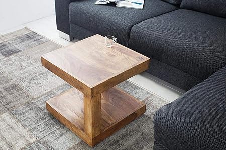 MH Decoart Wooden Brown Bed Side End Table