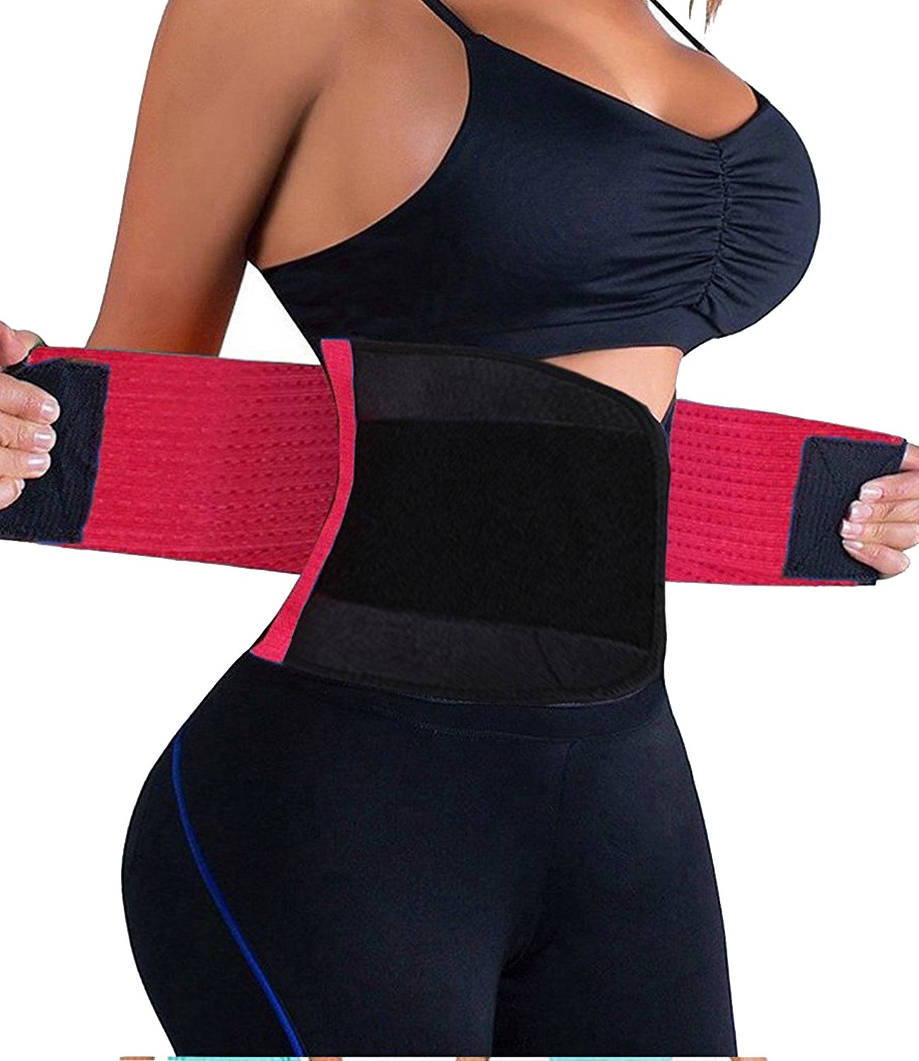 QEESMEI Women\'s Waist Trainer Belt-Waist Cincher Trimmer-Slimming Body Shaper Belt-Sport Girdle Belt (Rose, X-Large)