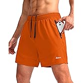 Pudolla Men's Workout Running Shorts 7"/5"/9" Lightweight Gym Athletic Shorts for Men with Zipper Pockets