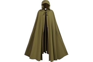 SightYoung Women Renaissance Cloak with Arm Holes,Medieval Cloak with Hood,Adult Hobbit Cape Halloween
