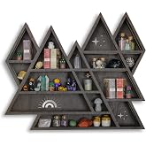 Crystal Display Shelf, Rock Display Case, Trinket Shelf, Triangle Mountain | Crystal Shelf, Gem Healing Stone Collections Dis